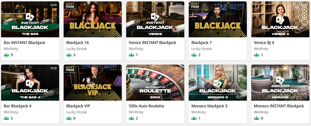 PokieSurf Casino live casino and table games