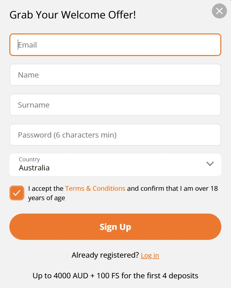 PokieSurf Casino how to register